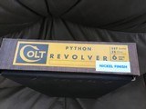 COLT PYTHON 357 MAGNUM, 6” BRIGHT NICKEL, MFG. 1972, NEW UNFIRED, UNTURNED 100% COND. IN THE BOX - 6 of 6