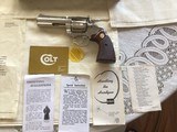 COLT DIAMONDBACK 38 SPC., 4” BRIGHT NICKEL, MFG. 1973, NEW UNFIRED, UNTURNED, NO TURN RING,100% COND. IN THE BOX - 1 of 5