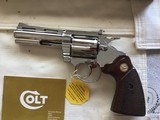 COLT DIAMONDBACK 38 SPC., 4” BRIGHT NICKEL, MFG. 1973, NEW UNFIRED, UNTURNED, NO TURN RING,100% COND. IN THE BOX - 2 of 5