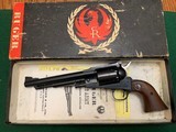 RUGER OLD ARMY 45 CAL. BLACK POWDER REVOLVER, 7 1/2”
BARREL, BLUE, NEW UNFIRED 100% COND. IN THE BOX
WITH OWNERS MANUAL - 3 of 5