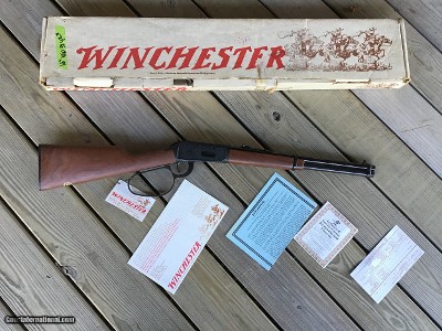 WINCHESTER 94 WRANGLER BIG LOOP CARBINE 16” BARREL, 32 SPC. CAL. COWBOY SCENES ENGRAVED ON BOTH SIDES OF THE RECEIVER, NEW UNFIRED IN THE BOX