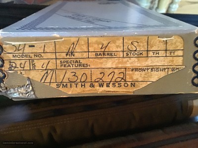 SMITH & WESSON 34-1, 22/32 KIT GUN, 22 LR. 4” NICKEL NEW UNFIRED IN THE BOX WITH OWNERS MANUAL - Image 5 of 5
