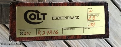 COLT DIAMONDBACK 38 SPC. 2 1/2” BRIGHT NICKEL, NEW UNFIRED, UNTURNED 100% COND. - Image 4 of 4