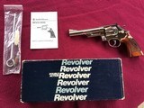 SMITH & WESSON 29-3, 44 MAGNUM, BRIGHT NICKEL 6 1/2” BARREL, EXCELLENT COND, (NOT ORIGINAL BOX) WITH OWNERS MANUAL, CLEANING TOOLS, OIL PAPER, - 1 of 7