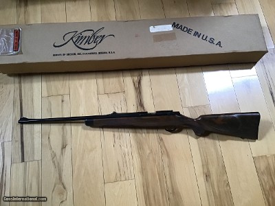 KIMBER OF OREGON 82 SUPER AMERICA TOP OF THE LINE, DELUXE CLARO WALNUT, 22 MAGNUM CAL. NEW UNFIRED IN THE BOX, MFG. 1985