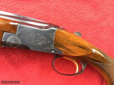 BROWNING SUPERPOSED 28 GA. 28” SKEET & SKEET, MFG. 1968, NO SALT, ALL FACTORY ORIGINAL WITH BROWNING RECOIL PAD INSTALLED WHEN MFG. 99+% COND. - Image 4 of 12