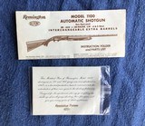 REMINGTON 1100 SKEET SET, 28 GA. & 410 GA. “MATCHED PAIR” MFG. 1969 WITH WEIGHTS, NEW UNFIRED 100%COND.DOCUMENTATION & OWNERS MANUAL - 13 of 14