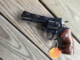 COLT PYTHON 357 MAGNUM
“ELITE” 4” ROYAL BLUE, NEW IN THE BOX WITH OWNERS MANUAL, HANG TAG, COLT LETTER, ETC. - 4 of 10