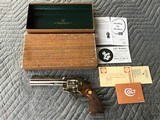 COLT PYTHON 357 MAGNUM, 6” BRIGHT NICKEL, MFG. 1965, NEW UNFIRED IN THE BOX WITH OWNERS MANUAL, ETC. - 1 of 6