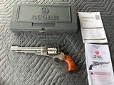 RUGER OLD ARMY 44 CAL. 7 1/2” BARREL STAINLESS, PERCUSSION CAP & BALL, BLACK POWDER REVOLVER, NEW UNFIRED IN THE BOX WITH OWNER MANUAL, ETC. - 1 of 6