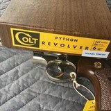 COLT PYTHON 357 MAGNUM 6” BRIGHT NICKEL, MFG. 1968, NEW UNFIRED, NO TURN RING, 100% COND. IN THE BOX - 8 of 9