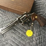 COLT PYTHON 357 MAGNUM 6” BRIGHT NICKEL, MFG. 1968, NEW UNFIRED, NO TURN RING, 100% COND. IN THE BOX - 2 of 9