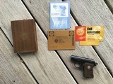 COLT 25 AUTO, LIKE NEW IN THE BOX WITH OWNERS MANUAL, WARRANTY CARD, OIL PAPER & PLASTIC BAG - 1 of 3