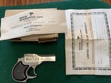 HIGH STANDARD DERRINGER 22 MAGNUM, NICKEL, AS NEW, IN THE BOX - 1 of 4