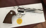 COLT DIAMONDBACK 22 LR., 6” BRIGHT NICKEL, NEW UNFIRED, UNTURNED IN THE BOX, MFG. 1979 - 2 of 4