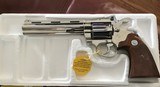 COLT DIAMONDBACK 22 LR., 6” BRIGHT NICKEL, NEW UNFIRED, UNTURNED IN THE BOX, MFG. 1979 - 3 of 4
