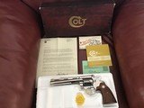 COLT DIAMONDBACK 22 LR., 6” BRIGHT NICKEL, NEW UNFIRED, UNTURNED IN THE BOX, MFG. 1979 - 1 of 4
