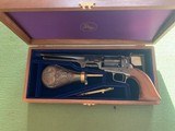 COLT NAVY 1851, 2ND GENERATION, 36 CAL. PERCUSSION, NEW IN THE DISPLAY CASE WITH POWDER MEASURE & ACCS. - 1 of 5