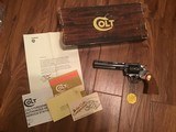 COLT DIAMONDBACK 22 LR., 6” BLUE, NEW UNFIRED 100% COND. IN THE BOX WITH OWNERS MANUAL, HANG TAG, COLT LETTER, ETC. - 1 of 4