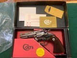COLT DIAMONDBACK 22 LR. 4” BRIGHT NICKEL, NEW UNFIRED, UNTURNED, 100% COND., NEW IN THE BOX WITH OWNERS MANUAL, HANG TAG, COLT LETTER, ETC