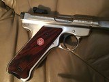 RUGER MARK III COMPETITION TARGET, SLAB SIDE STAINLESS, 22 LR. UNFIRED IN THE BOX, COMES WITH EXTRA MAGAZINE - 7 of 8