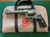 RUGER RED HAWK, 454 CASULL CAL., STAINLESS, 7 1/2” BARREL, WITH SCOPE MOUNTS, COMES WITH ZIPPER CASE, 99% COND. - 1 of 5