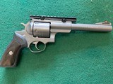 RUGER RED HAWK, 454 CASULL CAL., STAINLESS, 7 1/2” BARREL, WITH SCOPE MOUNTS, COMES WITH ZIPPER CASE, 99% COND. - 2 of 5