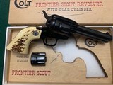 COLT FRONTIER SCOUT 22 LR. & 22 MAGNUM, CYLINDERS, 4 3/4” BARREL, NEW IN THE BOX - 5 of 5