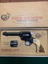 COLT FRONTIER SCOUT 22 LR. & 22 MAGNUM, CYLINDERS, 4 3/4” BARREL, NEW IN THE BOX - 1 of 5
