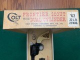 COLT FRONTIER SCOUT 22 LR. & 22 MAGNUM, CYLINDERS, 4 3/4” BARREL, NEW IN THE BOX - 2 of 5