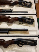 BROWNING M-42 & M-12 GRADE 5, 3 GUN SET, 410, 28, 20 GA. 410 GA. & 28 GA. HAVE MATCHING SERIAL NUMBERS, ALL NEW IN BOXES WITH OWNERS MANUALS, ETC. - 4 of 6