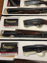 BROWNING M-42 & M-12 GRADE 5, 3 GUN SET, 410, 28, 20 GA. 410 GA. & 28 GA. HAVE MATCHING SERIAL NUMBERS, ALL NEW IN BOXES WITH OWNERS MANUALS, ETC. - 2 of 6