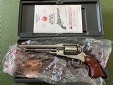 RUGER OLD ARMY “44” CAL. MUZZLE LOADER, STAINLESS 7 1/2” BARREL, NEW UNFIRED IN THE BOX WITH OWNERS MANUAL, ETC. - 2 of 5