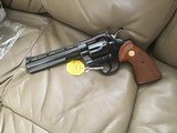 COLT PYTHON 357 MAGNUM, 6” BLUE, MFG. 1980, NEW UNFIRED IN THE BOX WITH OWNERS MANUAL, HANG TAG, COLT LETTER, ETC. - 2 of 6