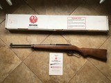 SOLD—RUGER 96 LEVER ACTION 17 HMR CAL., NEW UNFIRED IN THE BOX WITH OWNERS MANUAL - 1 of 10