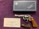 SMITH & WESSON 63 NO DASH, 4” STAINLESS, 22 LR., TARGET & REGULAR GRIPS, LIKE NEW IN THE BOX - 1 of 5