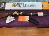 HENRY SLIDE GATE HO24, 30-30 CAL., GOLDEN RECEIVER, 20” BARREL, CHECKERED WALNUT, NEW IN THE BOX - 4 of 5