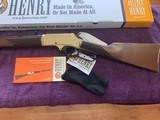 HENRY SLIDE GATE HO24, 30-30 CAL., GOLDEN RECEIVER, 20” BARREL, CHECKERED WALNUT, NEW IN THE BOX - 1 of 5