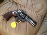 COLT PYTHON 357 MAGNUM, 4” BLUE, MFG. 1966, NEW UNFIRED IN THE BOX WITH OWNERS MANUAL, HANG TAG, COLT LETTER, ETC. - 3 of 6