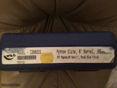 COLT PYTHON “ELITE” 357 MAGNUM, 6” ROYAL BLUE, NEW UNFIRED, UNTURNED IN THE BOX WITH OWNERS MANUAL, HANG TAG, COLT LETTER, ETC. - Image 4 of 4