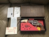 COLT PYTHON 357 MAGNUM, 2 1/2” BRIGHT NICKEL, NEW UNFIRED, UNTURNED, 100% COND. IN THE BOX, WITH OWNERS MANUAL, ETC. - 1 of 5