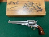 UBERTINEW ARMY 1858 44 CAL. BLACK POWDER 8” STAINLESS, LIKE NEW IN THE BOX