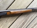 SOLD———ITHACA 200E, 20 GA., 25” IMPROVED CYLINDER & MODIFIED, BLUE ENGRAVED RECEIVER, SINGLE SELECTIVE TRIGGER, EJECTORS,HIGH COND. - 7 of 8