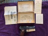 COLT 1903, 32 AUTO, MFG. 1928, SERIAL NO. 4761xx, 99% COND. IN THE BOX WITH OWNERS MANUAL, ETC. - 1 of 6