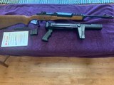 RUGER MINI-14 RANCH RIFLE, SN- 187x, WITH FOLDING STOCK AND SCOPE RAIL, ONE MAG., HIGH COND.