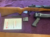 RUGER MINI-14 RANCH RIFLE, SN- 187x, WITH FOLDING STOCK AND SCOPE RAIL, ONE MAG., HIGH COND. - 3 of 5