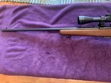 MOSSBERG CHUCKSTER 22 MAGNUM, WALNUT MONTE CARLO, WHITE OUTLINED STOCK, 3X9 TASCO SCOPE WITH SEE THRU MOUNTS, HIGH COND - 5 of 5