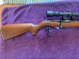 MOSSBERG CHUCKSTER 22 MAGNUM, WALNUT MONTE CARLO, WHITE OUTLINED STOCK, 3X9 TASCO SCOPE WITH SEE THRU MOUNTS, HIGH COND - 3 of 5