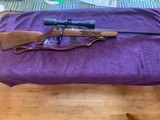 MARLIN 882, 22 MAGNUM, JM MARKED, MICRO GROOVE BARREL, MONTE CARLO, CHECKERED WALNUT STOCK, 3X9 SWIFT SCOPE & LEATHER SLING - 1 of 5