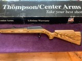 THOMPSON CENTER ARMS R-55, 17 MACH 2 CAL. SEMI AUTO, BLUE WITH BROWN LAMINATE STOCK, LIKE NEW IN THE BOX - 2 of 5